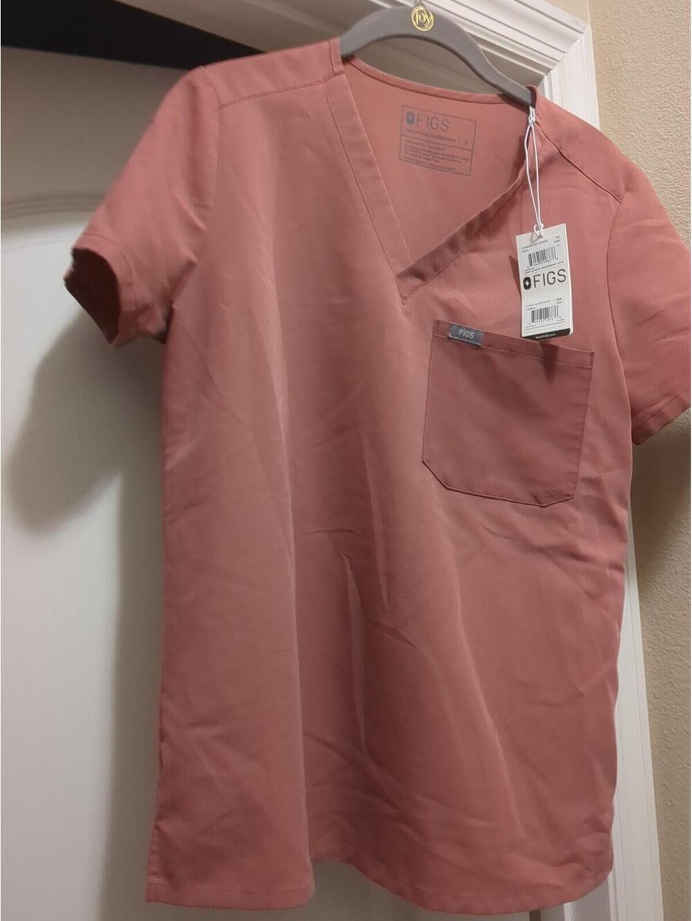 FIGS Catarina Mauve (?)V Neck Scrub Top Size Small